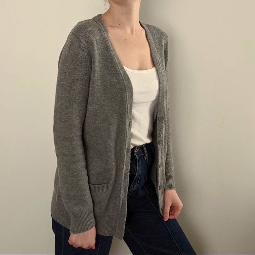 Gap Grey Cardigan with Felt Patches